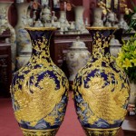 Bảo bình dát vàng men lam