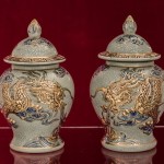 Bộ đồ thờ men rạn vẽ vàng
