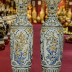 Lọ lục bình men rạn họa tiết tứ cảnh