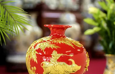 Bình bóng tích lộc dát vàng